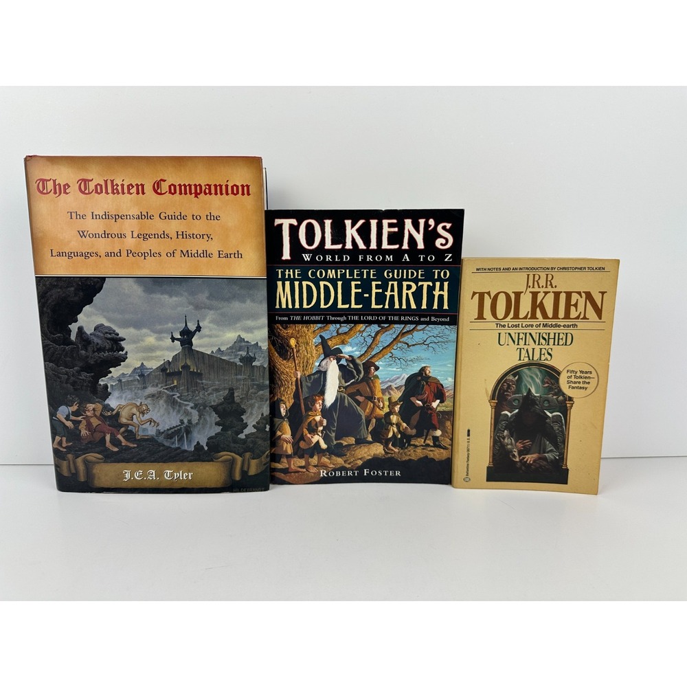 Lot Of 4 JRR Tolkien Companion Books The Silmarillion, Unfinished, Middle Earth